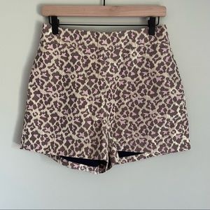 J Crew size 8 animal print metallic shorts